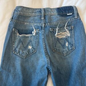 Mother “the cheeky” ripped blue denim jeans size 24